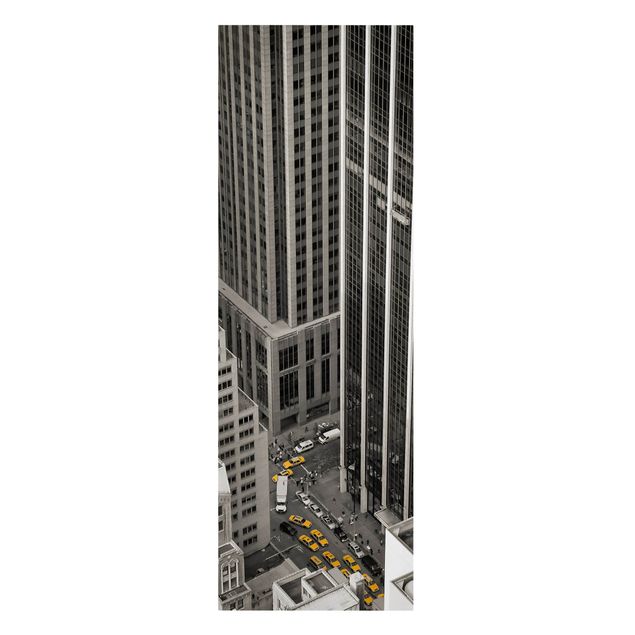 Leinwandbild Schwarz-Weiß - NYC 5pm - Panoramabild Hoch