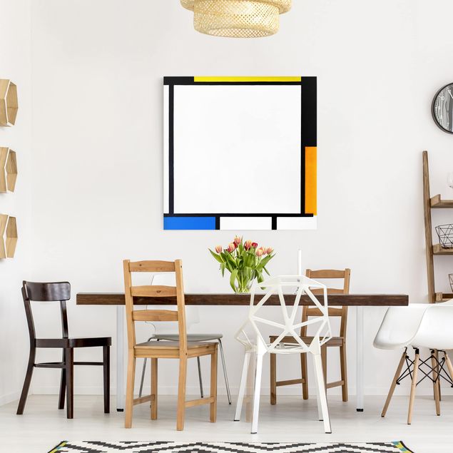 Leinwandbild - Piet Mondrian - Komposition II - Quadrat 1:1