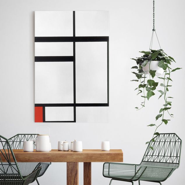 Leinwandbild - Piet Mondrian - Komposition mit Rot, Schwarz und Weiß - Hoch 2:3