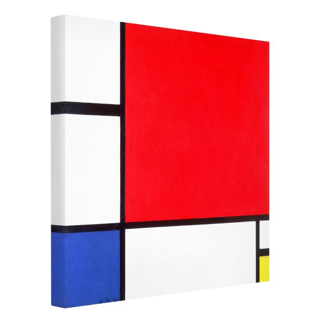Leinwandbild - Piet Mondrian - Komposition mit Rot, Blau und Gelb - Quadrat 1:1