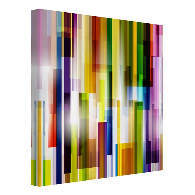 Leinwandbild - Rainbow Cubes - Quadrat 1:1