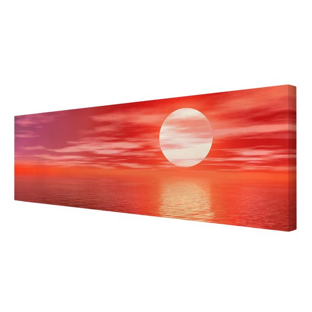 Leinwandbild - Red Sunset - Panorama Quer