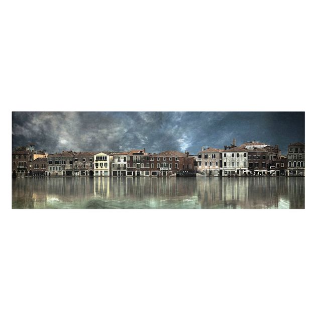 Leinwandbild - Reflexionen in Venedig - Panorama Quer