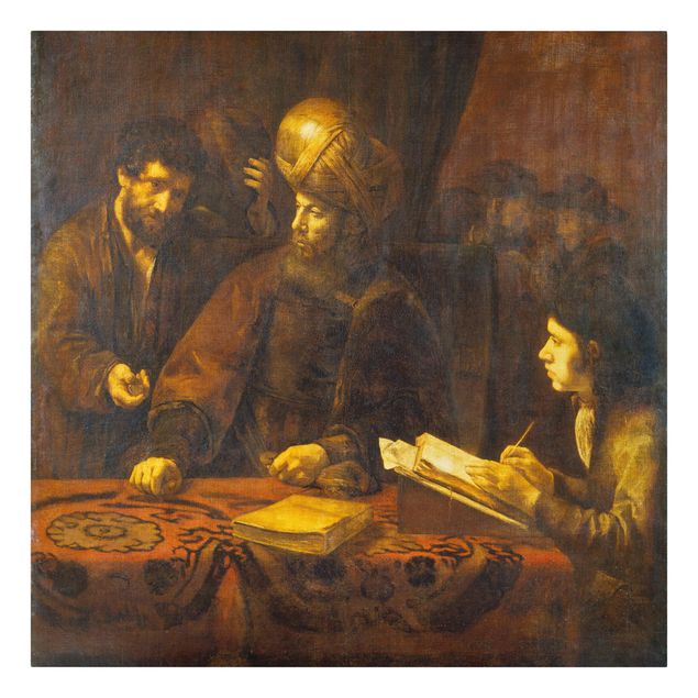 Leinwandbild - Rembrandt van Rijn - Gleichnis von den Arbeitern im Weinberg - Quadrat 1:1