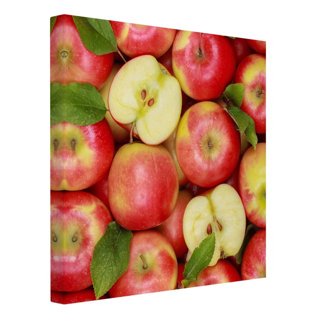 Leinwandbild - Saftige Äpfel - Quadrat 1:1
