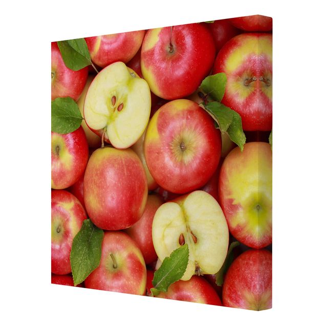 Leinwandbild - Saftige Äpfel - Quadrat 1:1