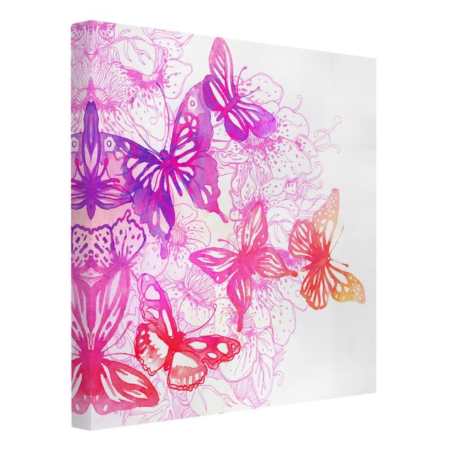Leinwandbild - Schmetterlingstraum - Quadrat 1:1