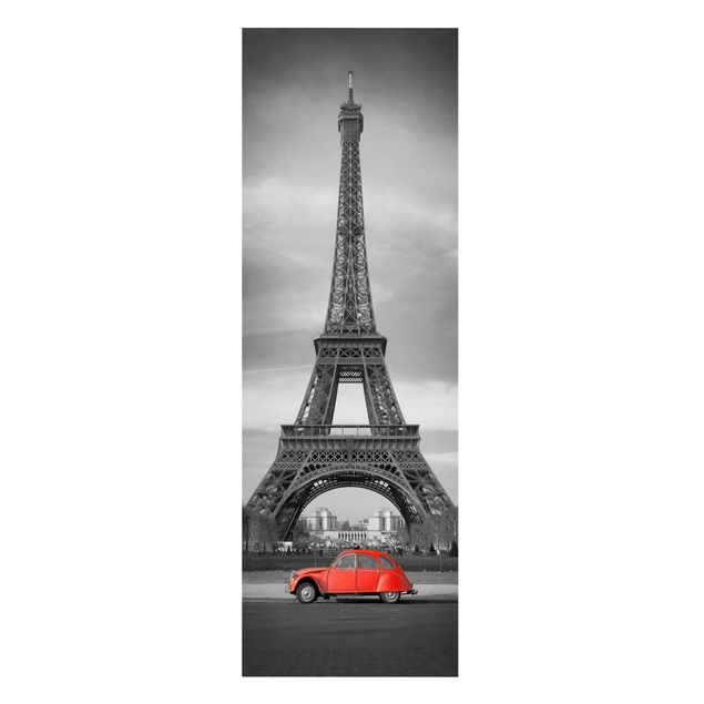 Leinwandbild Schwarz-Weiß - Spot on Paris - Panoramabild Hoch