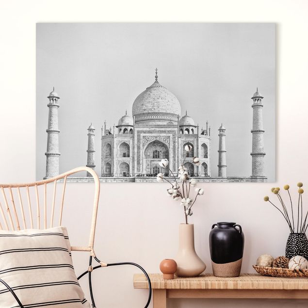 Leinwandbild - Taj Mahal in Grau - Querformat 2:3