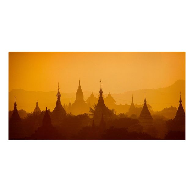 Leinwandbild - Tempelstadt in Myanmar - Quer 2:1