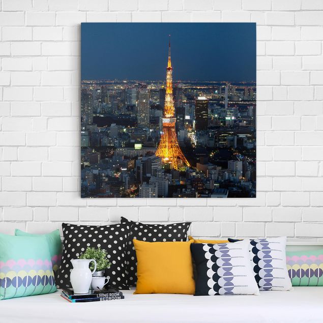 Leinwandbild - Tokyo Tower - Quadrat 1:1