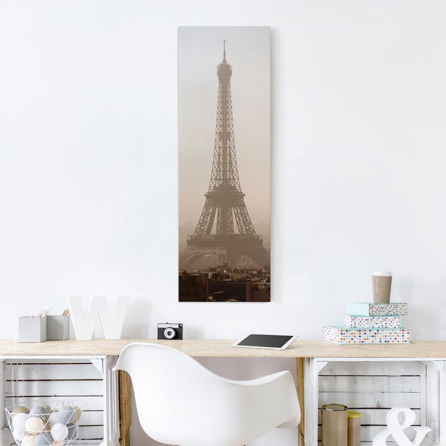 Leinwandbild - Tour Eiffel - Panorama Hoch