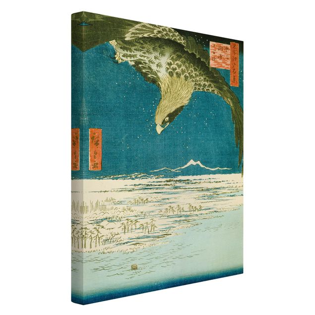 Leinwandbild - Utagawa Hiroshige - Die Hunderttausend-Tsubo-Ebene bei Fukagawa Susaki - Hoch 2:3