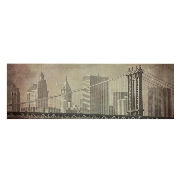 Leinwandbild - Vintage New York City - Panorama Quer