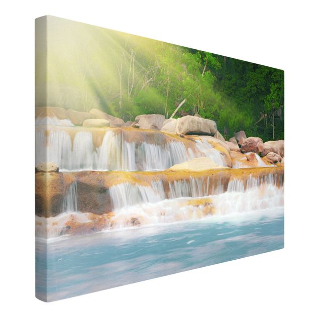 Leinwandbild - Wasserfall Lichtung - Quer 3:2