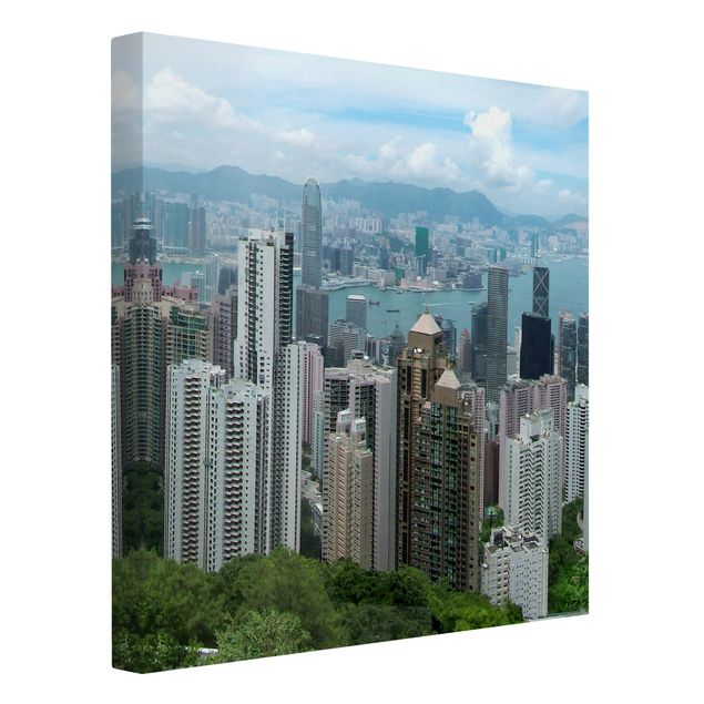 Leinwandbild - Watching HongKong - Quadrat 1:1