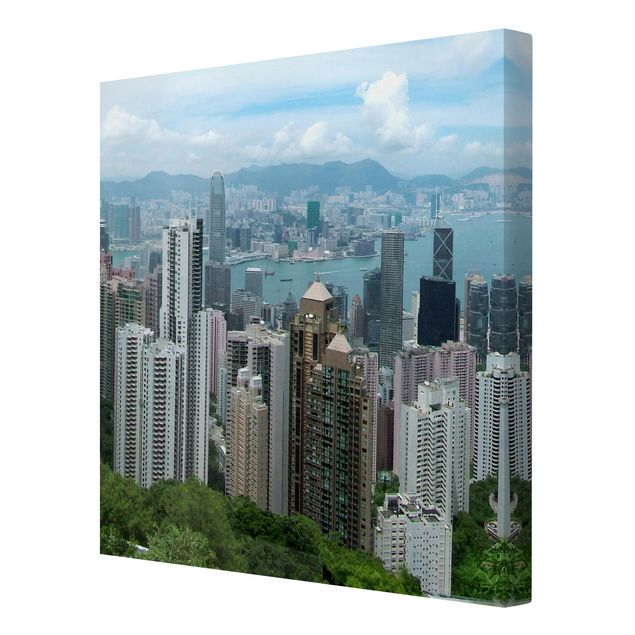Leinwandbild - Watching HongKong - Quadrat 1:1
