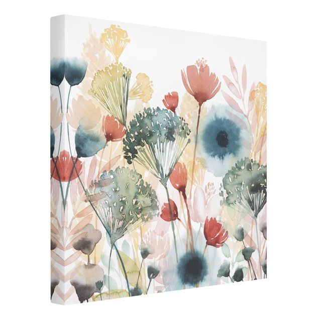 Leinwandbild - Wildblumen im Sommer I - Quadrat 1:1