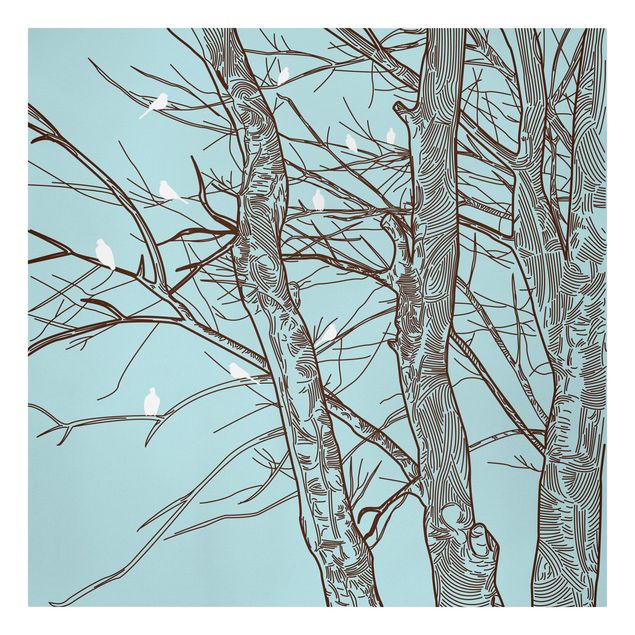 Leinwandbild - Winterbäume - Quadrat 1:1