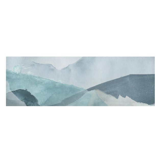 Leinwandbild - Wogen in Blau III - Panorama 1:3