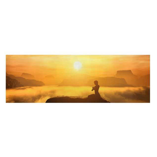 Leinwandbild - Yoga Meditation - Panorama Quer