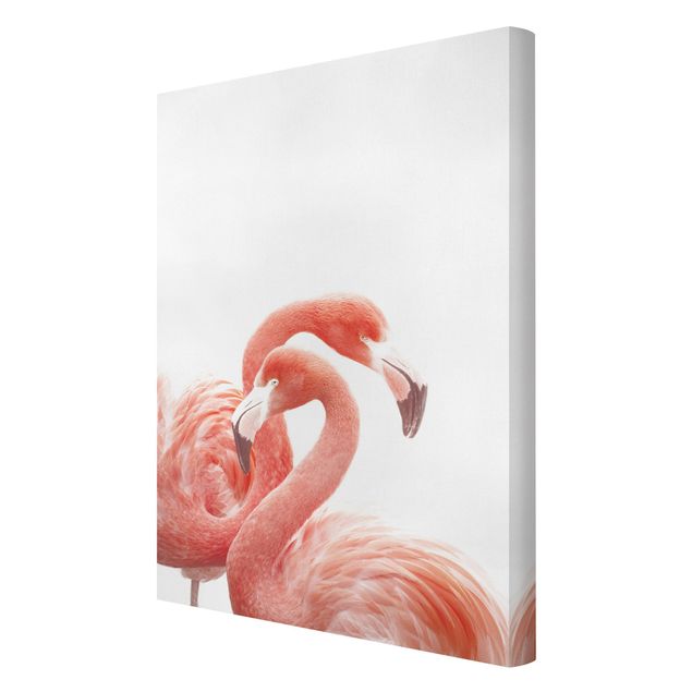 Leinwandbild - Zwei Flamingos - Hochformat 2:3