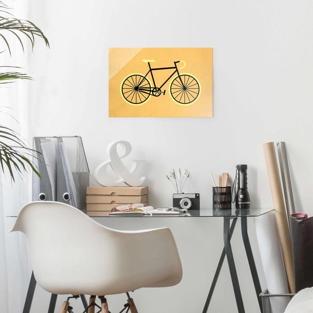 Glasbild - Fahrrad in Gelb - Querformat 2:3