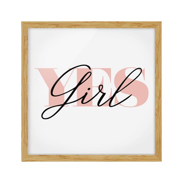 Bild mit Rahmen - YES Girl - Quadrat 1:1