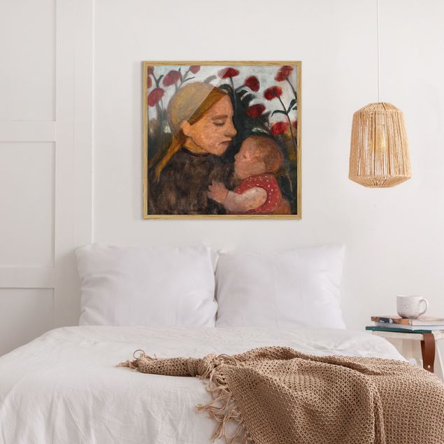Bild mit Rahmen - Paula Modersohn-Becker - Junge Frau mit Kind - Quadrat 1:1