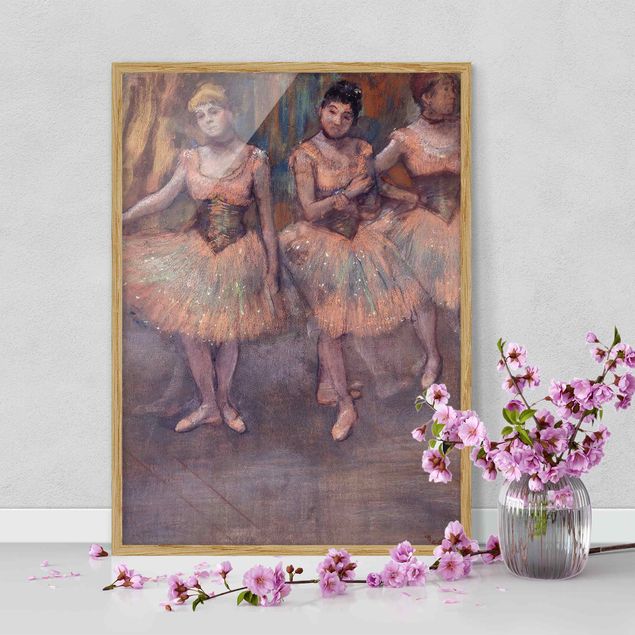 Bild mit Rahmen - Edgar Degas - Tänzerinnen vor Exercice - Hochformat 3:4