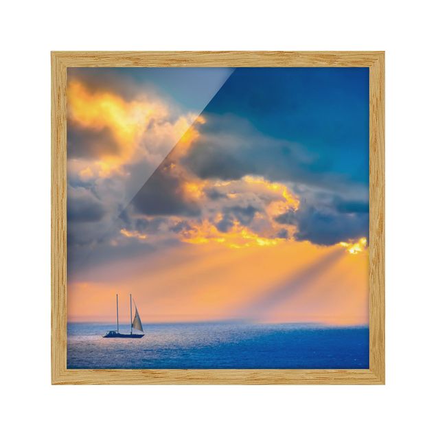 Bild mit Rahmen - Sailing the Horizon - Quadrat 1:1