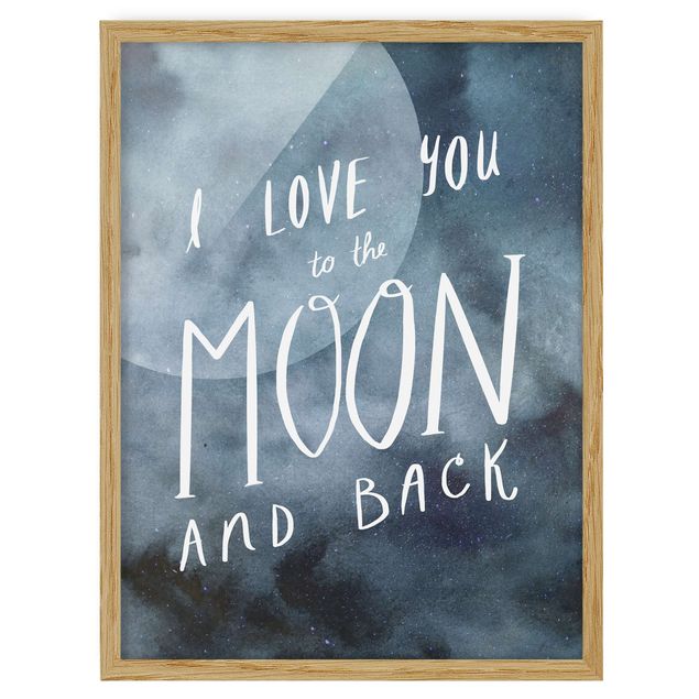 Bild mit Rahmen - Himmlische Liebe - Mond - Hochformat 4:3