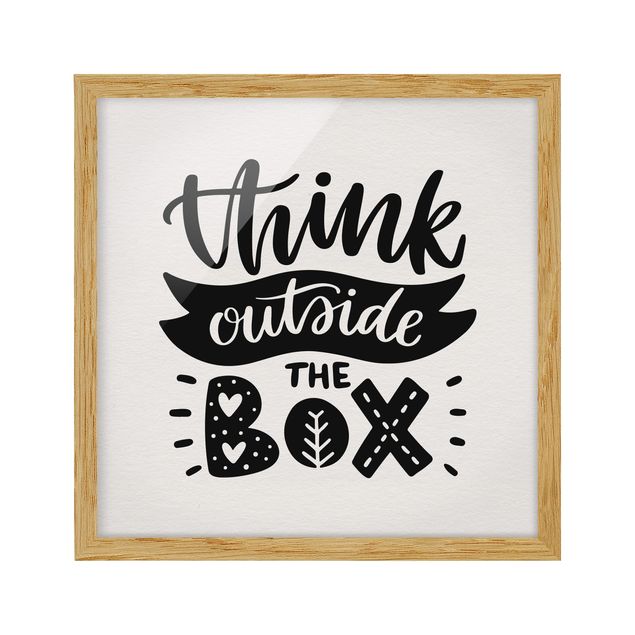 Bild mit Rahmen - Think outside the box - Quadrat 1:1