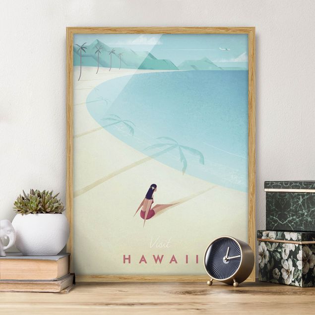 Bild mit Rahmen - Reiseposter - Hawaii - Hochformat 4:3