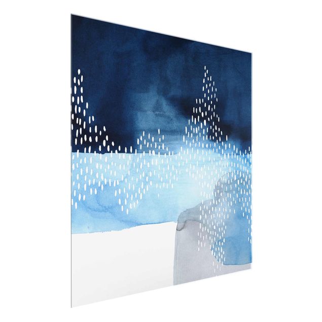 Glasbild - Abstrakter Wasserfall - Quadrat