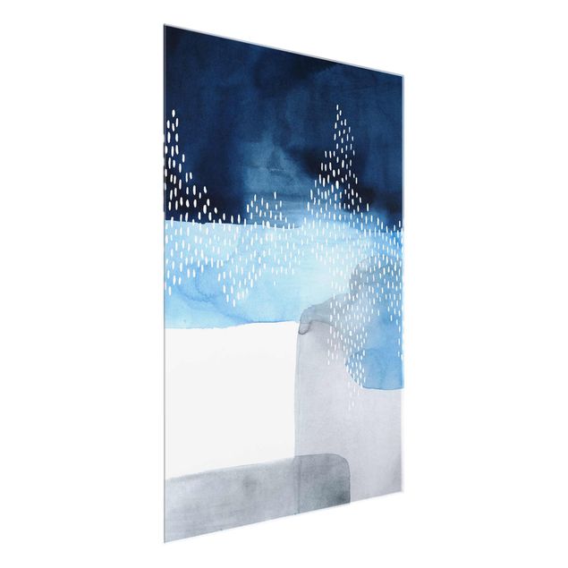 Glasbild - Abstrakter Wasserfall - Hochformat