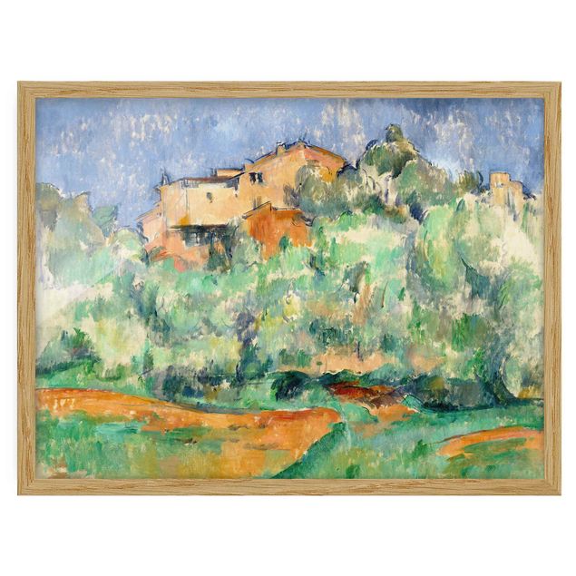 Bild mit Rahmen - Paul Cézanne - Haus auf Anhöhe - Querformat 3:4