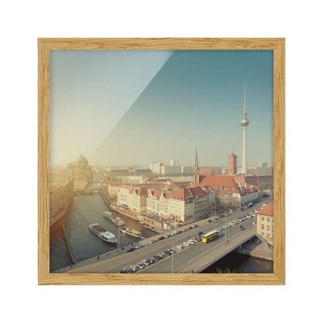 Bild mit Rahmen - Berlin am Morgen - Quadrat 1:1