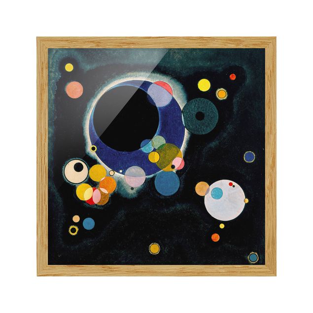 Bild mit Rahmen - Wassily Kandinsky - Skizze Kreise - Quadrat 1:1