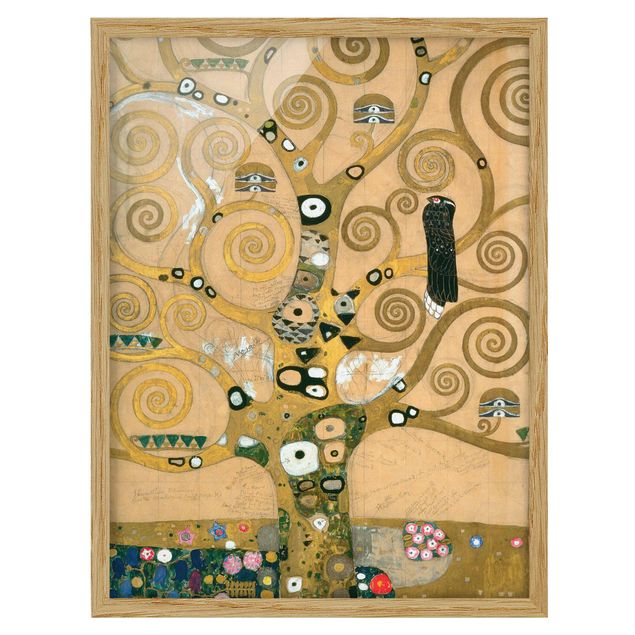 Bild mit Rahmen - Gustav Klimt - Der Lebensbaum - Hochformat 3:4