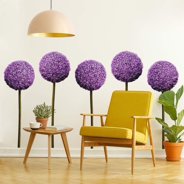 Wandaufkleber Allium Kugel-Blüten 5er Set