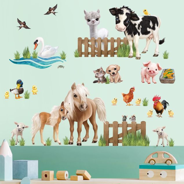 Wandsticker Tiere Animal Club International - Tiere auf dem Bauernhof Mega Set