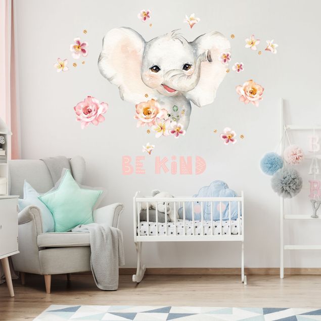 Wandaufkleber Aquarell Elefant - Be kind