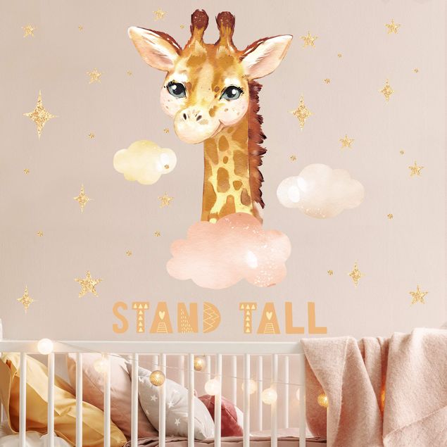 Sprüche Wandtattoo Aquarell Giraffe - Stand tall