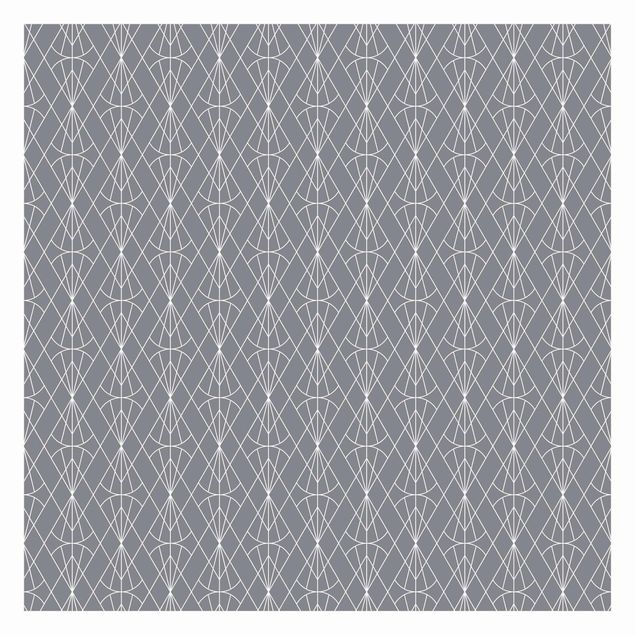 Fototapete - Art Deco Diamant Muster vor Grau XXL