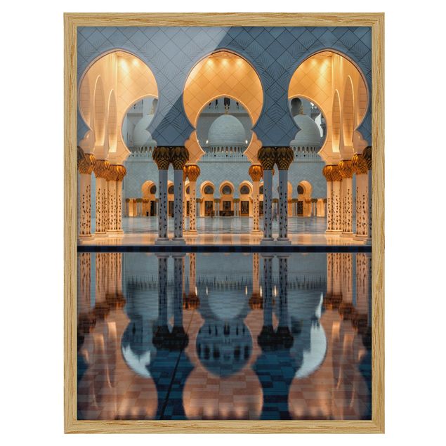 Bild mit Rahmen - Reflexionen in der Moschee - Hochformat 3:4