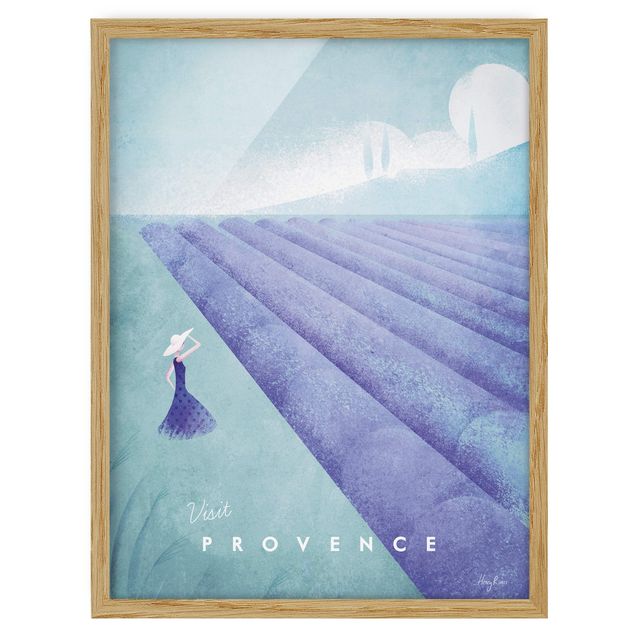 Bild mit Rahmen - Reiseposter - Provence - Hochformat 4:3