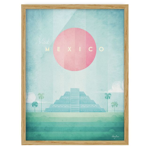 Bild mit Rahmen - Reiseposter - Mexiko - Hochformat 4:3