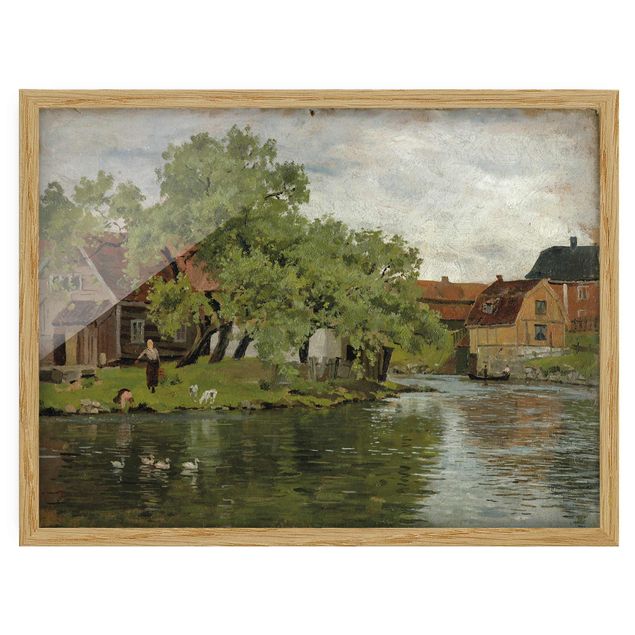 Bild mit Rahmen - Edvard Munch - Fluss Akerselven - Querformat 3:4