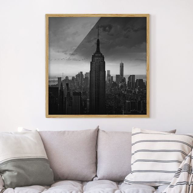 Bild mit Rahmen - New York Rockefeller View - Quadrat 1:1